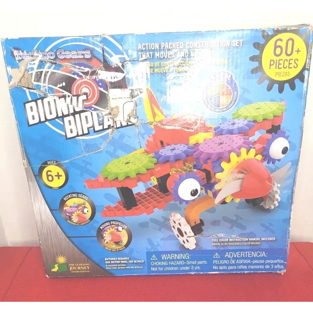 Techno Gears Bionic BIPLANE ONLY OPEN BOX‎ Building Learning Kit Home School